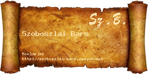 Szoboszlai Bars névjegykártya